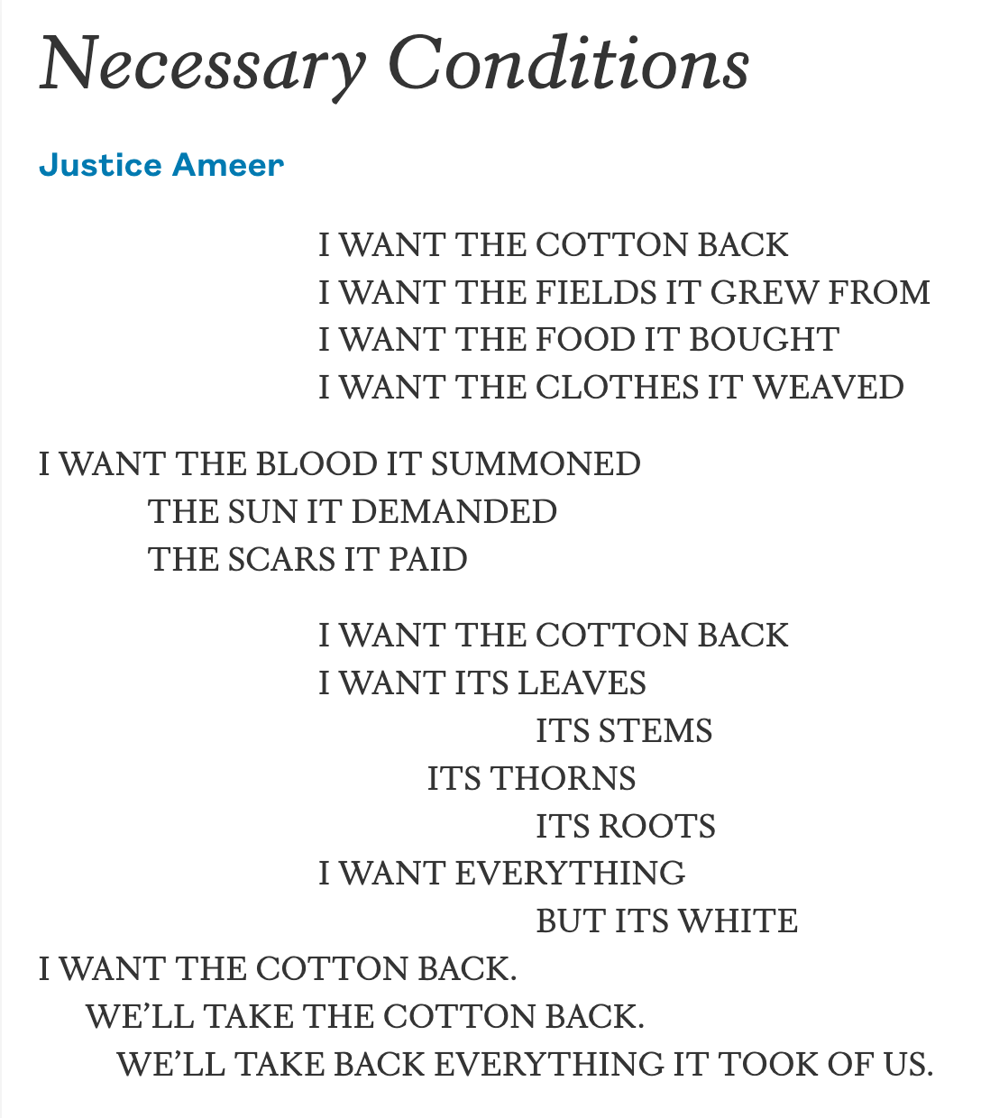 Necessary Conditions by Justice Ameer