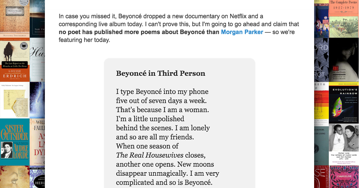 Poem-A-Day April 17: I am very complicated and so is Beyoncé. – Meet Me ...